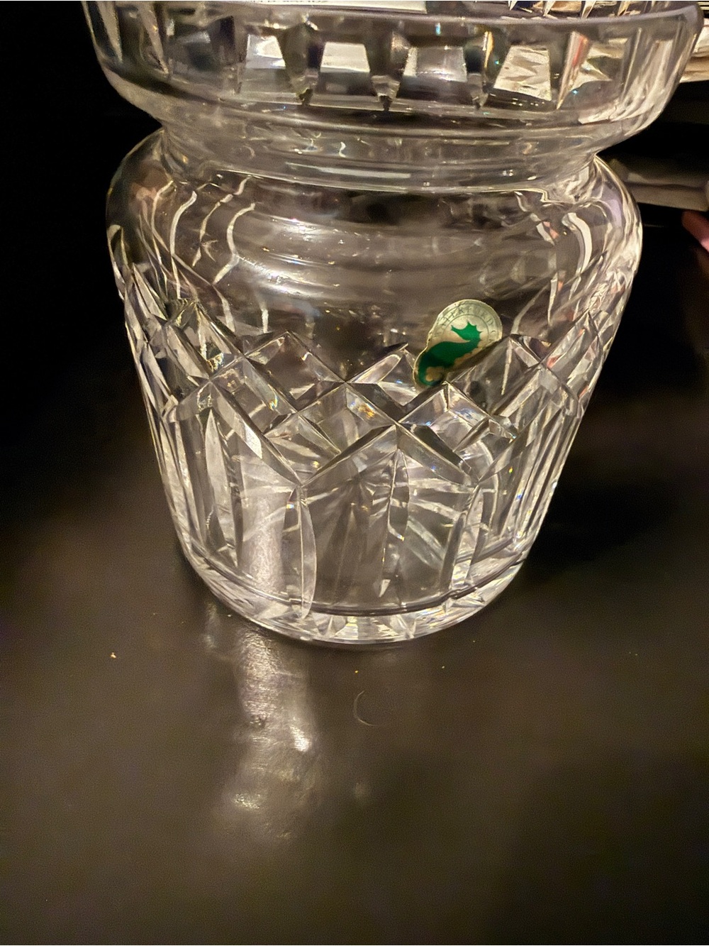 Waterford Lismore Crystal Biscuit Barrel Signed No Lid